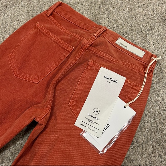 GRLFRND The Karolina Jeans Women’s 24 Button Fly Red Skinny High Rise New NWT - Picture 4 of 12